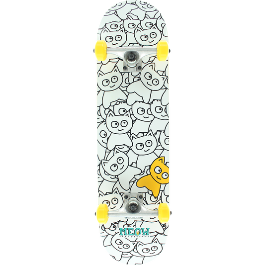 Meow Sticker Pile Complete Skateboard