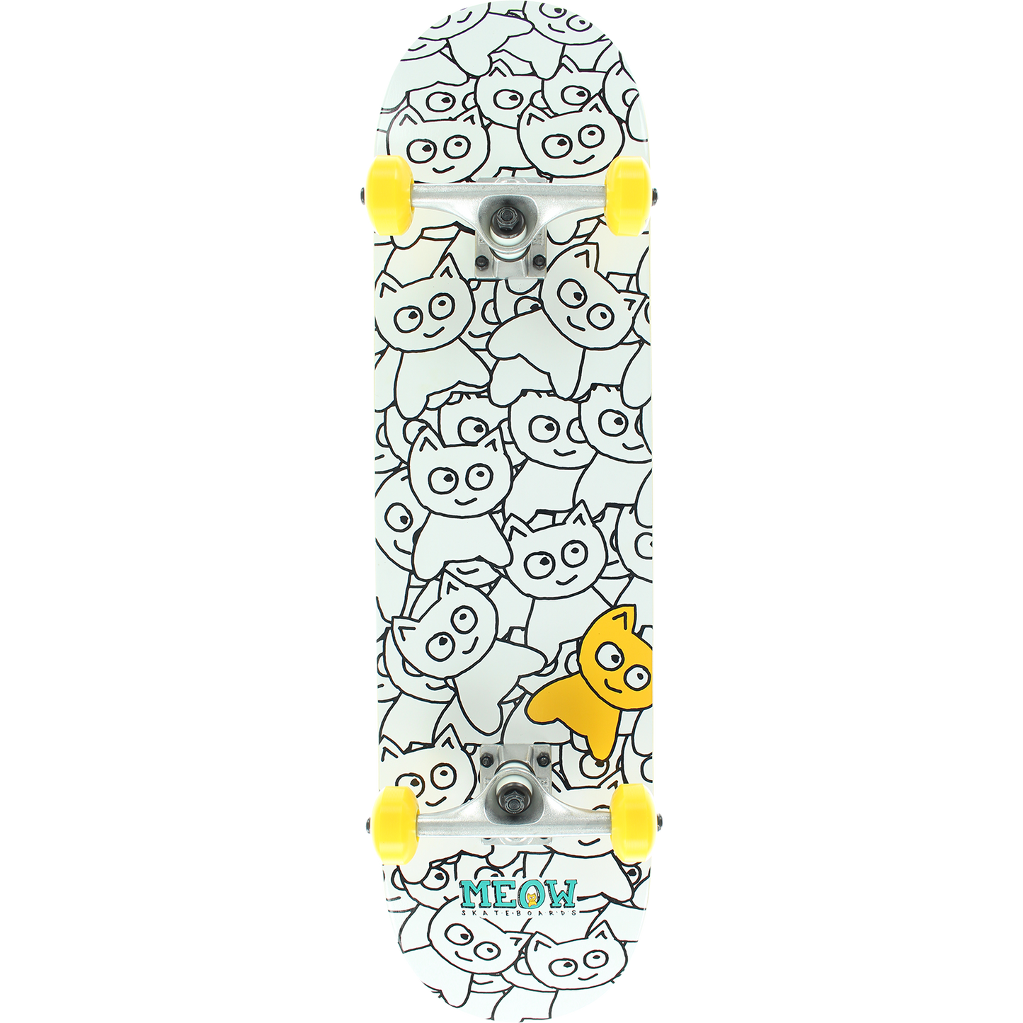 Meow Sticker Pile Complete Skateboard