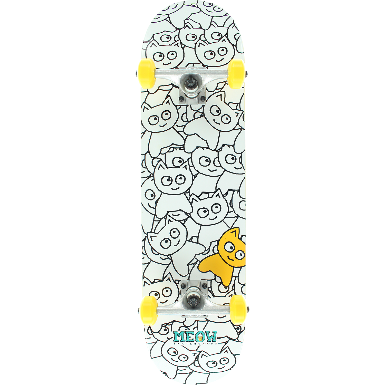 Meow Sticker Pile Complete Skateboard